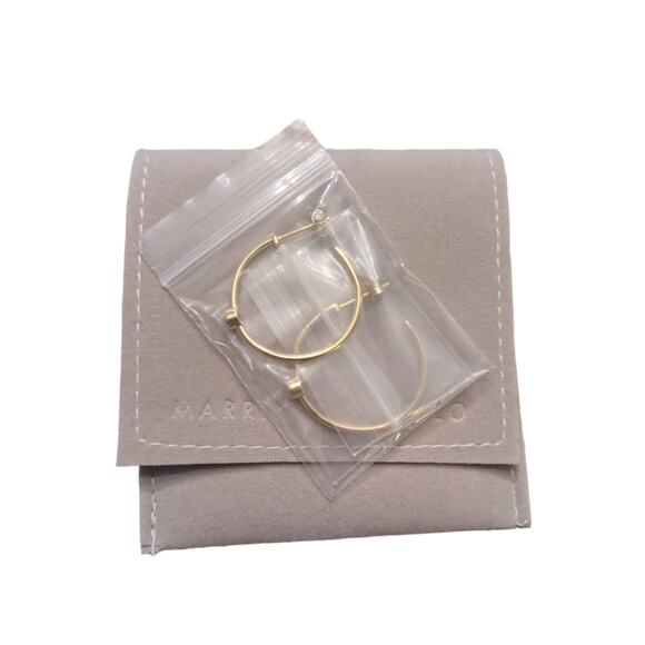 Marrin Costello Mystic hoops Earrings 14k gold plated hoops with Topaz - Picture 2 of 4